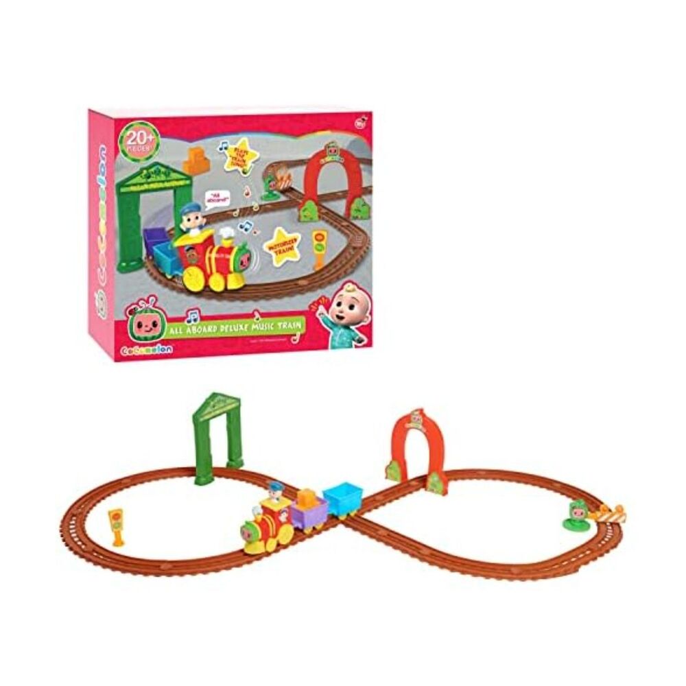 CoComelon All Aboard Musical Train with Bonus Pieces, 24-pieces, Plays The Train